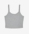 Micro Rib Spaghetti Strap Tank ATHLETIC HEATHER (90C/10P) Ffront