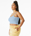 Micro Rib Spaghetti Strap Tank SOLID BABY BLUE BLEND Side