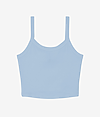 Micro Rib Spaghetti Strap Tank SOLID BABY BLUE BLEND Ffront