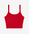Micro Rib Spaghetti Strap Tank SOLID RED BLEND Ffront