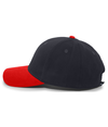Brushed Cotton Twill Cap BLACK/RED lside