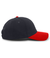 Brushed Cotton Twill Cap BLACK/RED rside