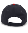 Brushed Cotton Twill Cap NAVY/RED Back
