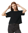 Fine Jersey Womens Boxy Tee BLACK Back