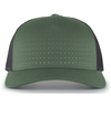 Perforated 5 Panel Trucker ARMY/LT CHARCOAL/WHITE Front