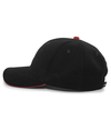 Brushed Twill Cap BLACK/RED lside