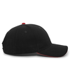 Brushed Twill Cap BLACK/RED rside