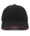 Brushed Twill Cap BLACK/RED Front