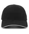 Brushed Twill Cap BLACK/WHITE Front