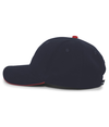 Brushed Twill Cap NAVY/RED lside