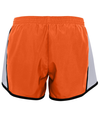 Ladies Junior Fit Pulse Short ORANGE/WHITE/BLACK Back