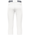 Ladies Sideflex Softball Pant WHITE Back