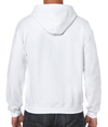 Heavy Blend Full Zip Hood WHITE Back