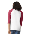 CVC Unisex Raglan T-Shirt WHITE/HEATHER CARDINAL Back