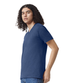 CVC Unisex V-Neck T-Shirt HEATHER INDIGO Side