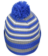 Spirit Pom Beanie ROYAL/HEATHER GREY/WHITE Back