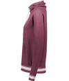 Ladies All American Hoodie MAROON HEATHER/WHITE lside