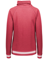 Ladies All American Hoodie SCARLET HEATHER/WHITE Back