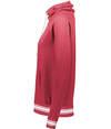 Ladies All American Hoodie SCARLET HEATHER/WHITE lside