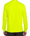 Adult Long Sleeve Pocket Tee SAFETY GREEN (50C/50P) Back