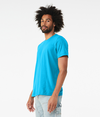 Unisex CVC Short Sleeve Tee NEON BLUE Side
