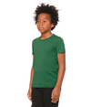 Youth CVC Short Sleeve Tee HEATHER GRASS GREEN Side