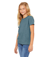 Youth CVC Short Sleeve Tee HEATHER DEEP TEAL Side