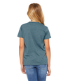 Youth CVC Short Sleeve Tee HEATHER DEEP TEAL Back