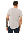 Mens Jersey Curved Hem Tee HEATHER COOL GREY (52C/48P) Back