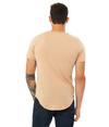 Mens Jersey Curved Hem Tee HEATHER SAND DUNE (52C/48P) Back