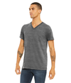Unisex Textured V-Neck Tee ASPHALT SLUB (50P/37.5C/12.5) Side