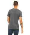 Unisex Textured V-Neck Tee ASPHALT SLUB (50P/37.5C/12.5) Back
