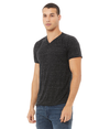 Unisex Textured V-Neck Tee BLACK MARBLE (91P/9C) Side