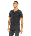 Unisex Textured V-Neck Tee BLACK MINERAL WASH (100C) Side
