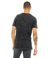Unisex Textured V-Neck Tee BLACK MINERAL WASH (100C) Back