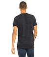 Unisex Textured V-Neck Tee CHARCOAL BLACK SLUB (50P/37.5C/12.5) Back