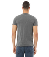 Unisex CVC V-Neck Tee DEEP HEATHER Back