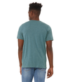 Unisex CVC V-Neck Tee HEATHER DEEP TEAL Back