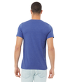 Unisex CVC V-Neck Tee HEATHER TRUE ROYAL Back