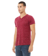 Unisex Textured V-Neck Tee MAROON MARBLE (91P/9C) Side