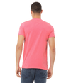 Unisex CVC V-Neck Tee NEON PINK Back