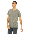 Unisex Textured V-Neck Tee STONE MARBLE (91P/9C) Side