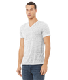 Unisex Textured V-Neck Tee WHITE MARBLE (91P/9C) Side