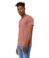 Unisex CVC V-Neck Tee HEATHER MAUVE Side