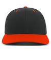 Cotton Poly Cap BLACK/ORANGE Front