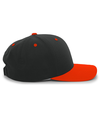Cotton Poly Cap BLACK/ORANGE rside
