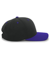 Cotton Poly Cap BLACK/PURPLE rside