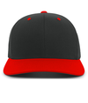 Cotton Poly Cap BLACK/RED Front