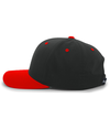 Cotton Poly Cap BLACK/RED lside