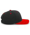 Cotton Poly Cap BLACK/RED rside